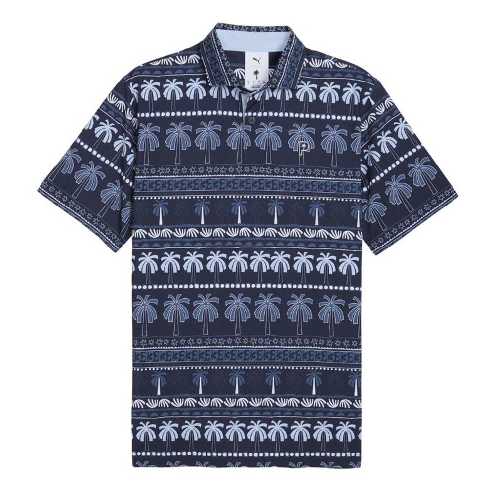 Puma Mens X Ptc Hero Palm Tree Polo Shirt / Deep Navy